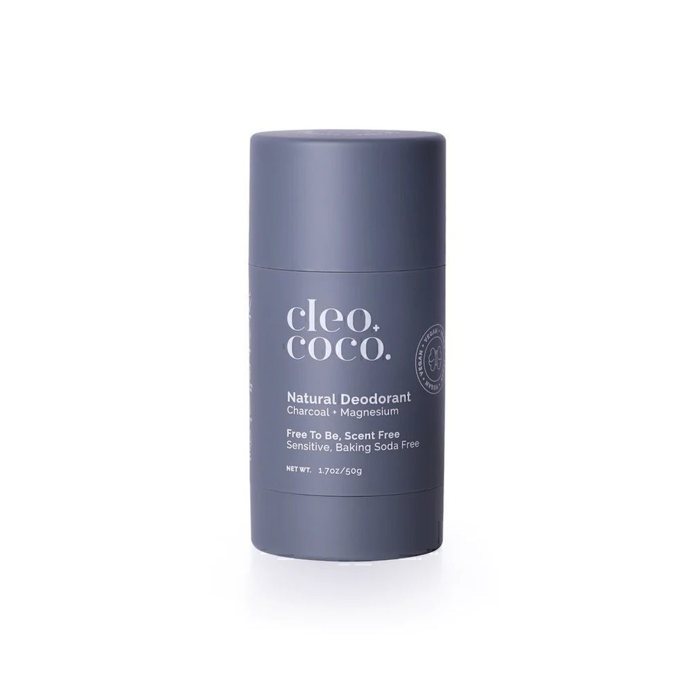 Cleo+CocoUNSCENTED Charcoal+Magnesium Deodorant Baking Soda Free+Vegan-Free ToBe